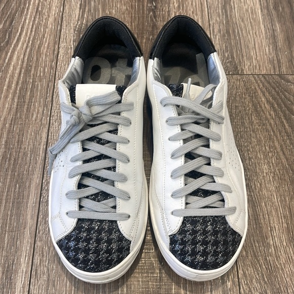 Women’s P448 John Houndstooth Sneaker Shoe White Pink Black Size 37/7 - Picture 6 of 11